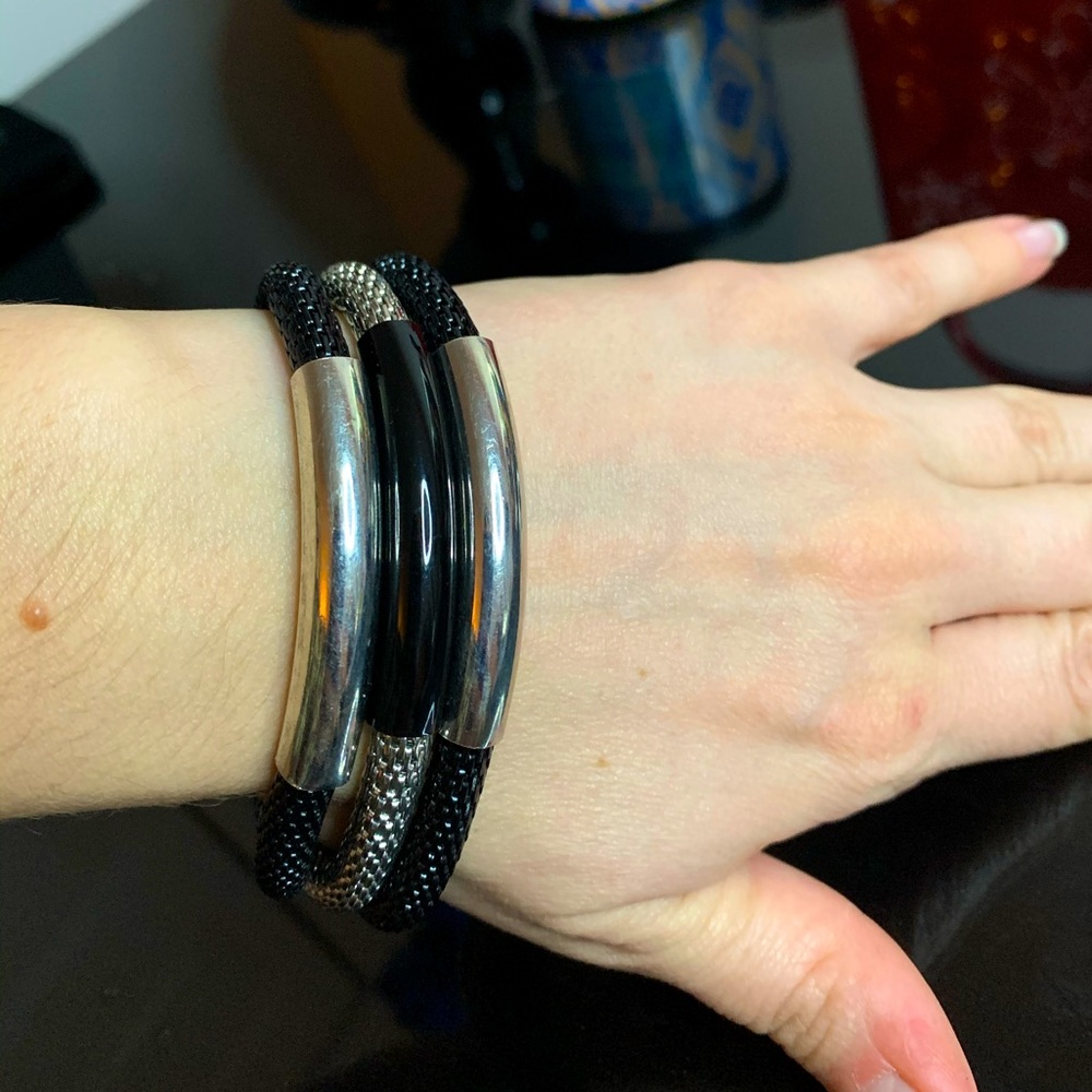 3 black&silver bracelets 🖤🤍